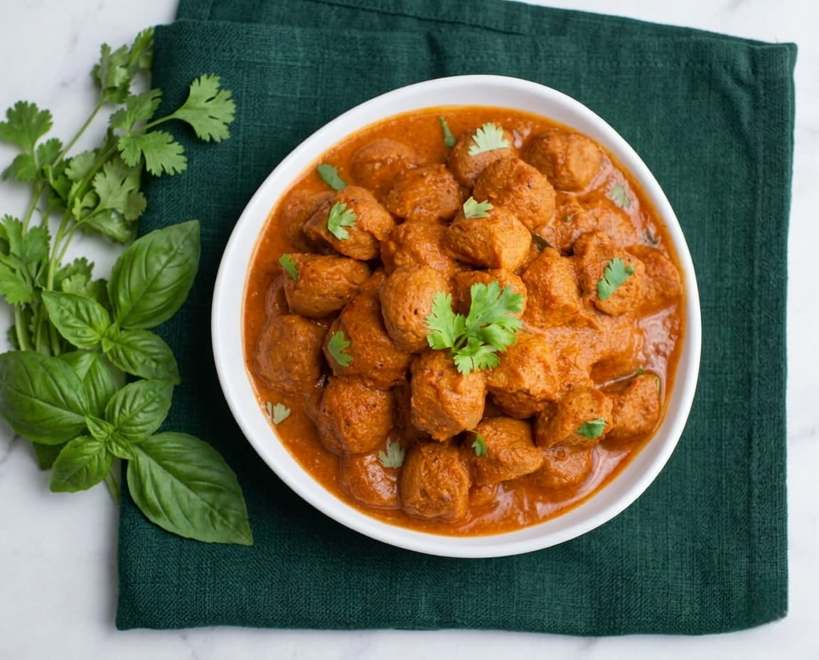 Spiced soy meat curry dish