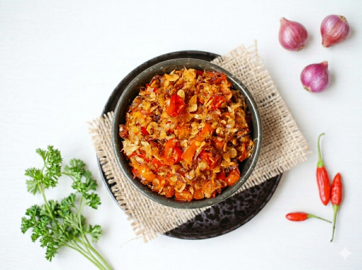 Sri Lankan sambol and rice