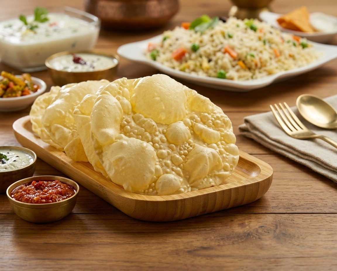 Rice and curry with papadam