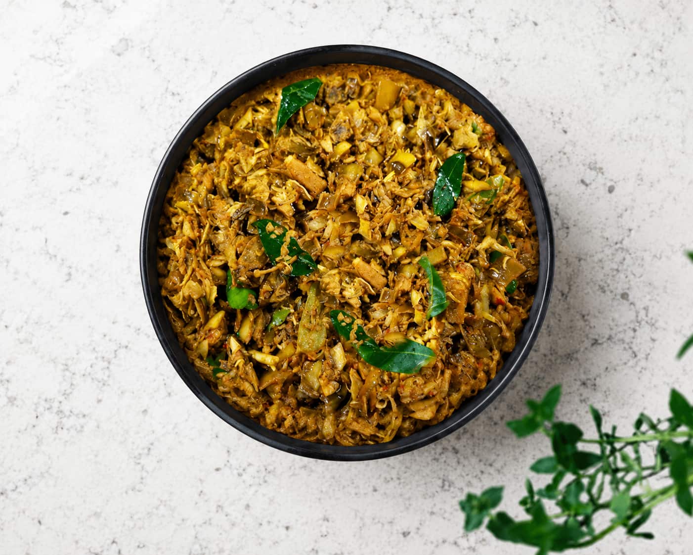 Authentic Sri Lankan jackfruit curry ingredients
