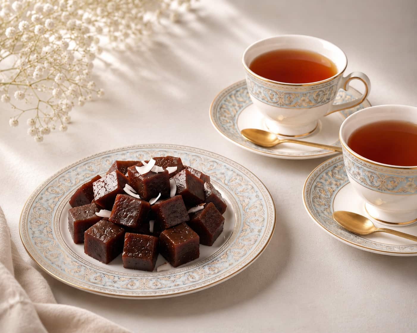 Warm cup of tea with toast