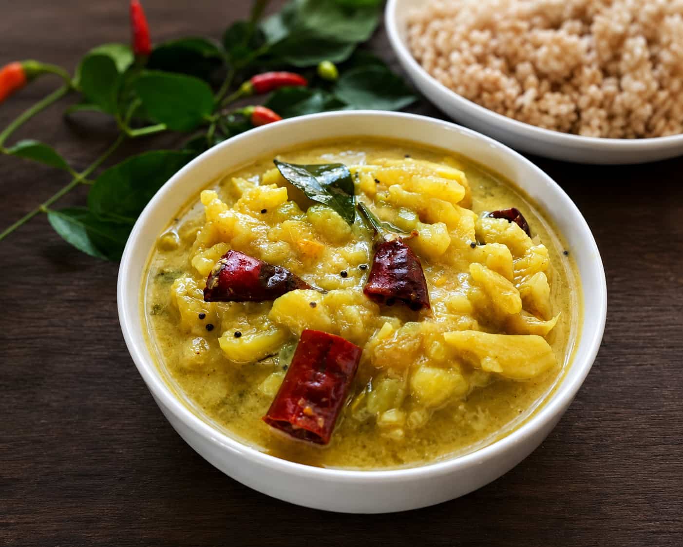 Authentic Sri Lankan jackfruit curry ingredients