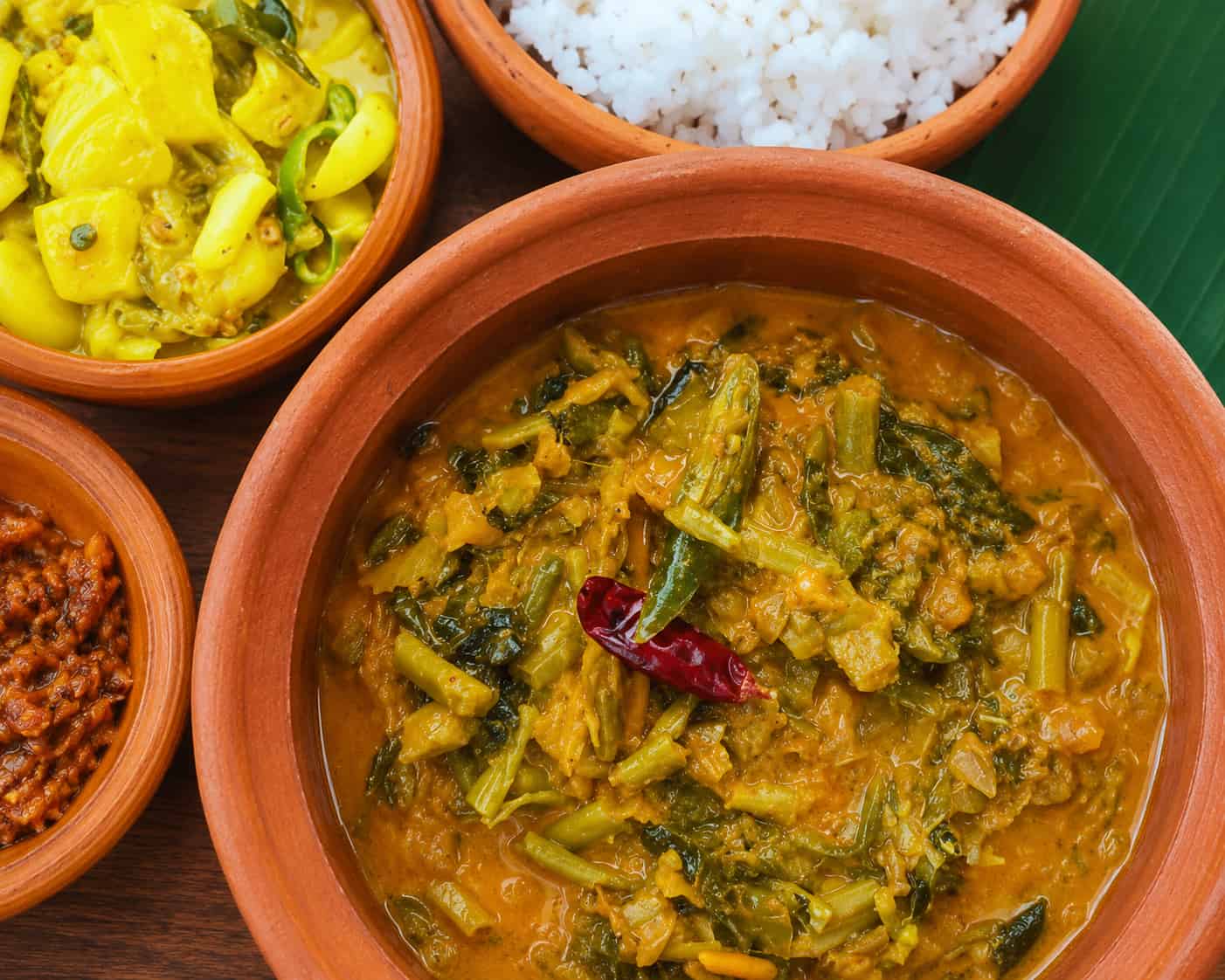 Authentic Sri Lankan curry ingredients