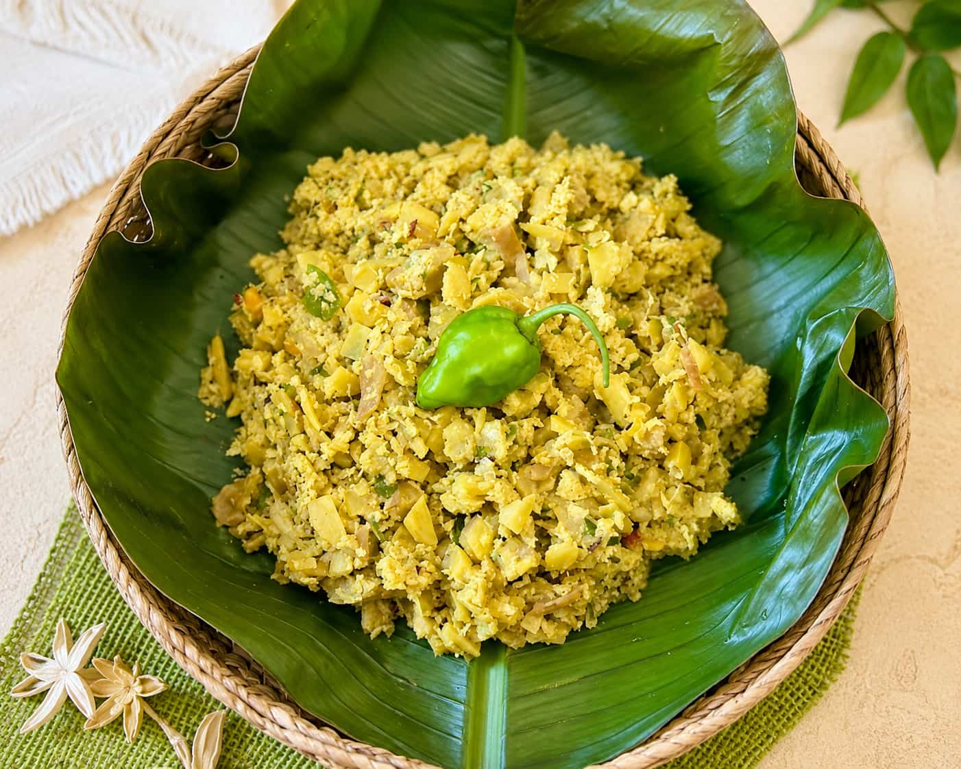 Fresh healthy coconut salad bowl