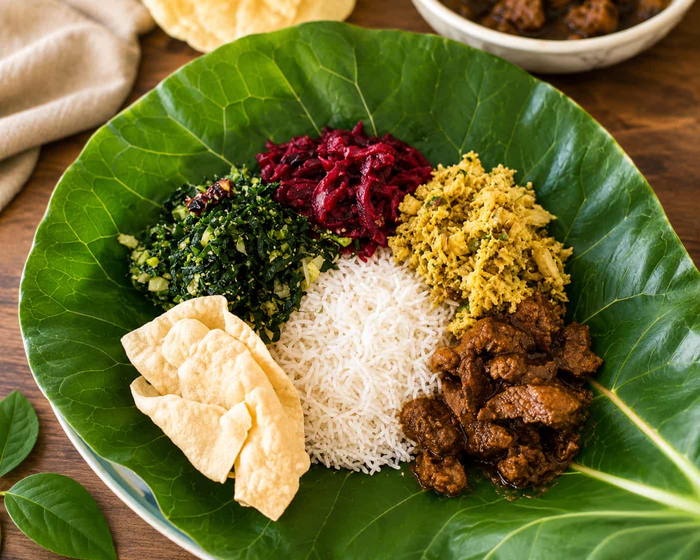 Ceylon traditional cooking spices and coconut ingredients