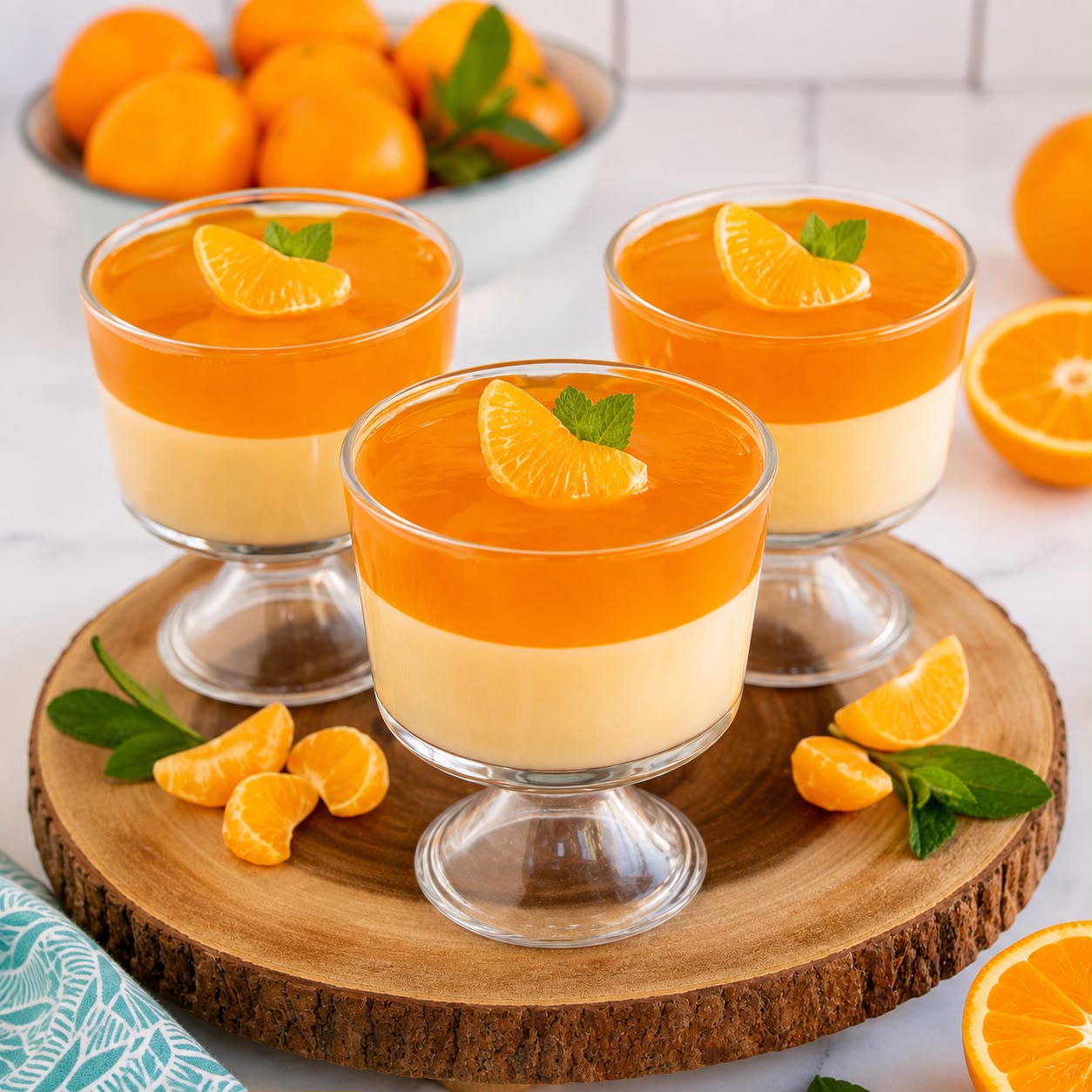 Orange dessert dish