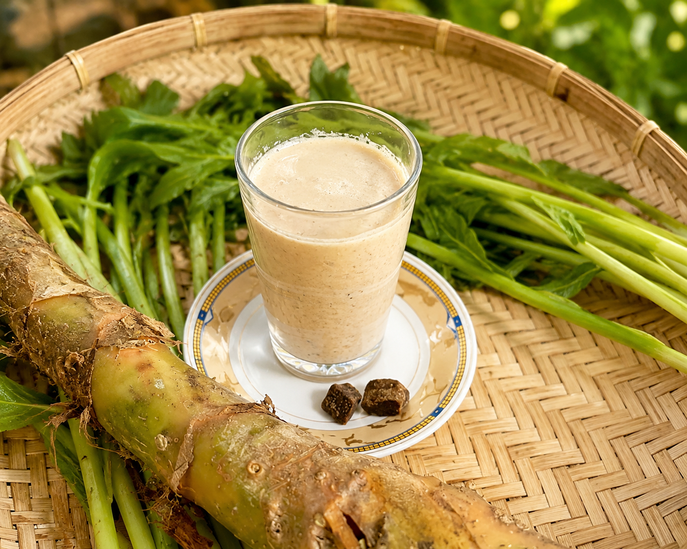 Traditional Sri Lankan breakfast drink spread