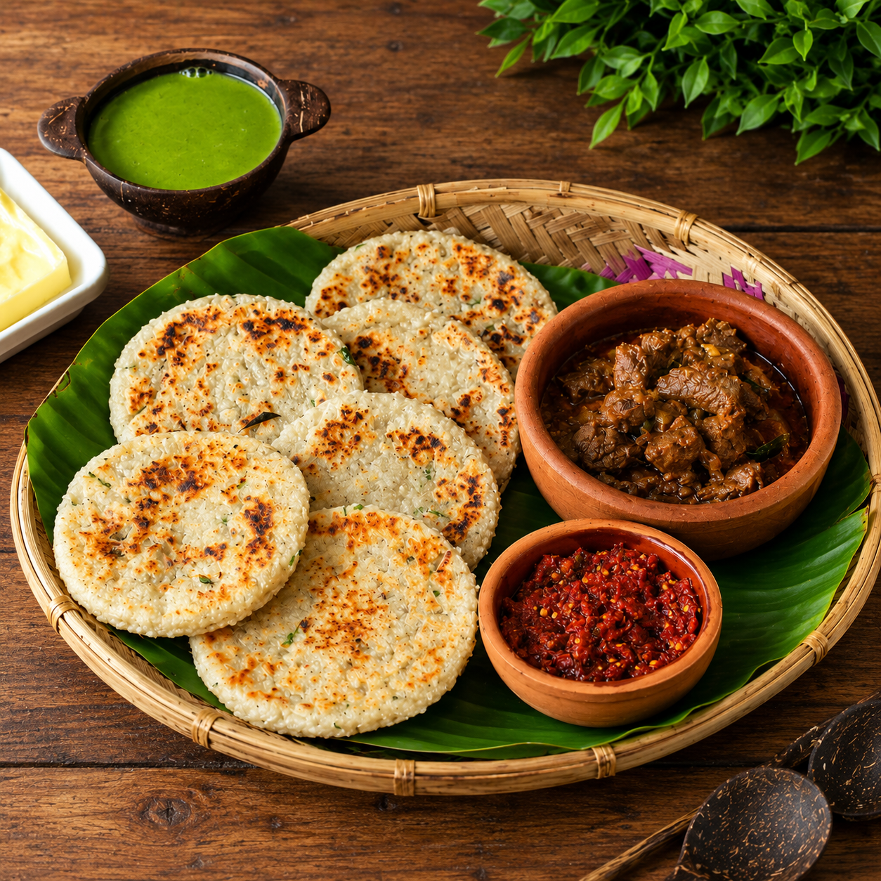 Crushed red chillies and spicy relish ingredients