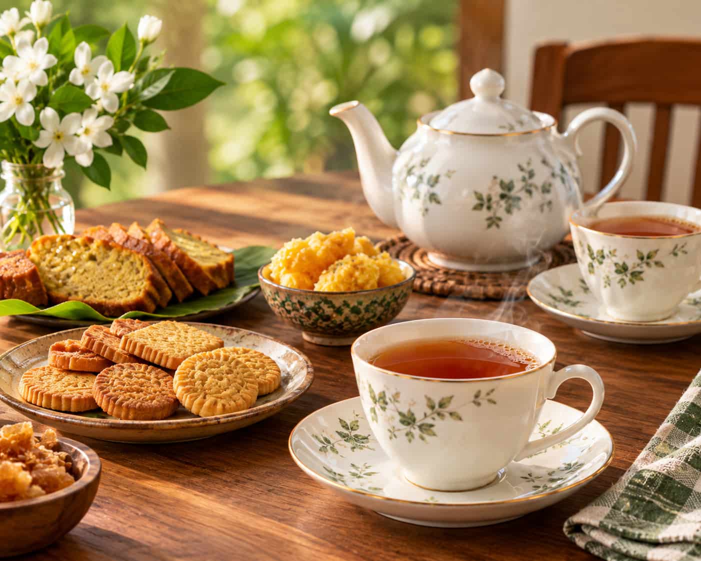 Steaming cup of Ceylon tea