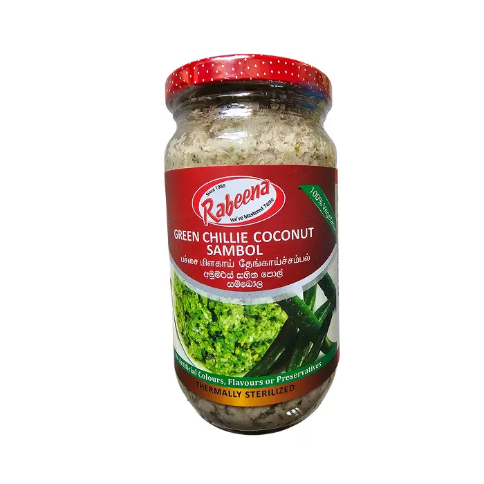 Rabeena Green Chilli Coconut Sambol 325g | අමු මිරිස් පොල් සම්බෝල