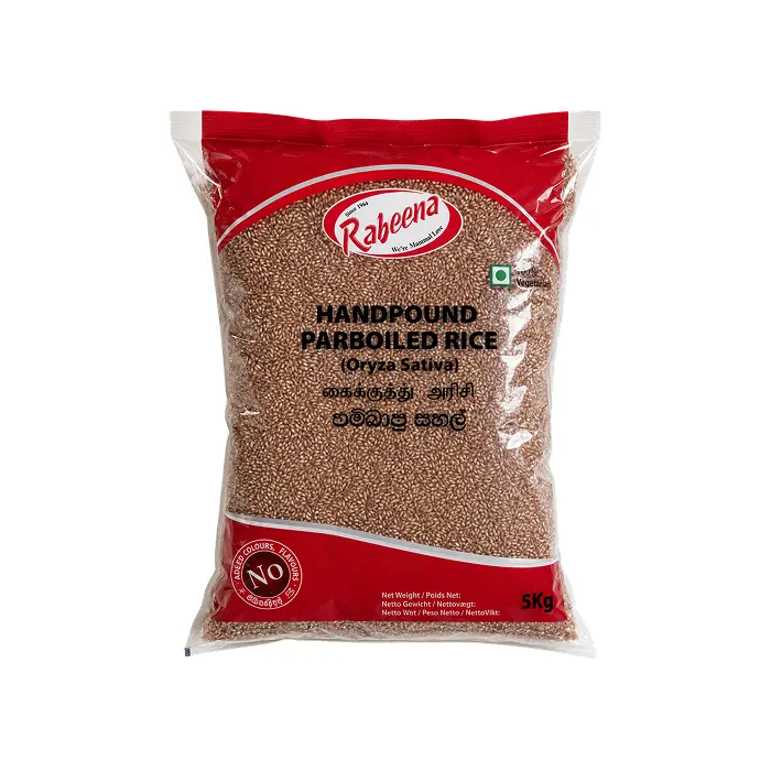 Rabeena Hand-pounded Parboiled Rice 5kg | Handgestampfter Roter Reis