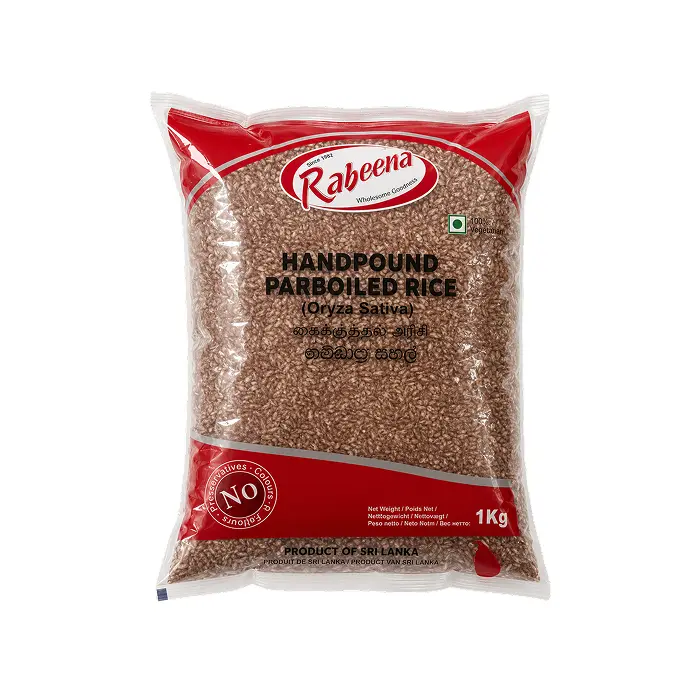 Rabeena Hand-pounded Parboiled Rice 1kg | Handgestampfter Roter Reis 
