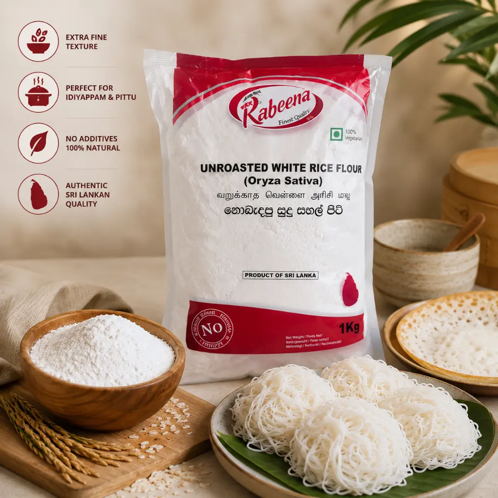 Rabeena Unroasted White Rice Flour 1kg | Weißes Reismehl