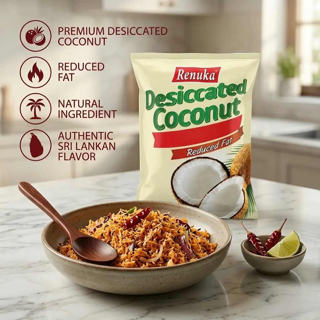 Renuka Desiccated Coconut 500g | වියළි පොල් කුඩු
