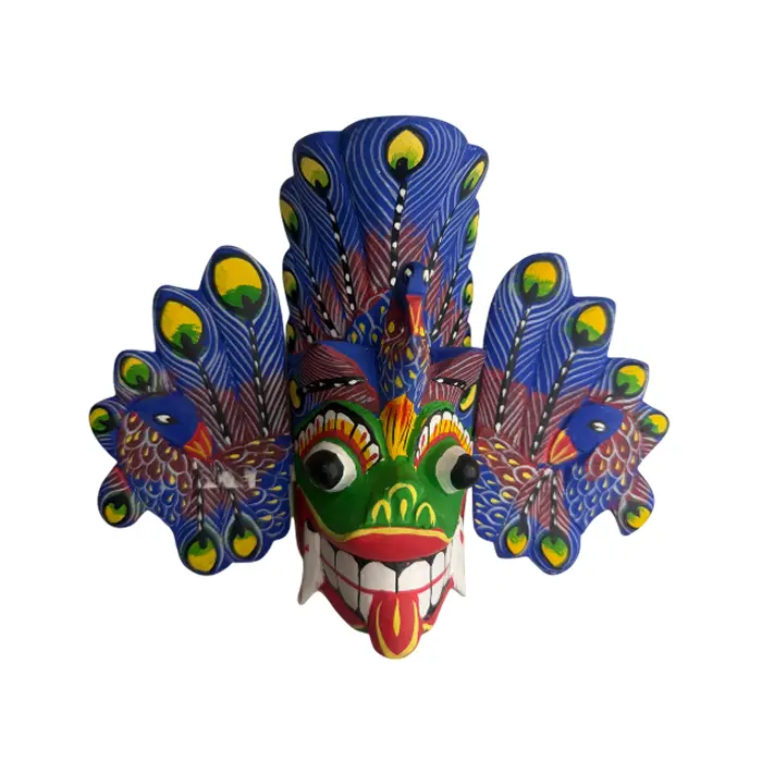 Sri Lankan Traditional Mask 15*22cm - Blue | වෙස් මුහුණ