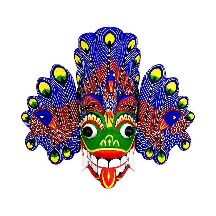 Sri Lankan Traditional Mask 15*22cm - Blue | වෙස් මුහුණ