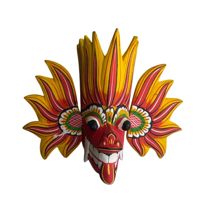 Sri Lankan Traditional Mask 15*22cm - Yellow | වෙස් මුහුණ