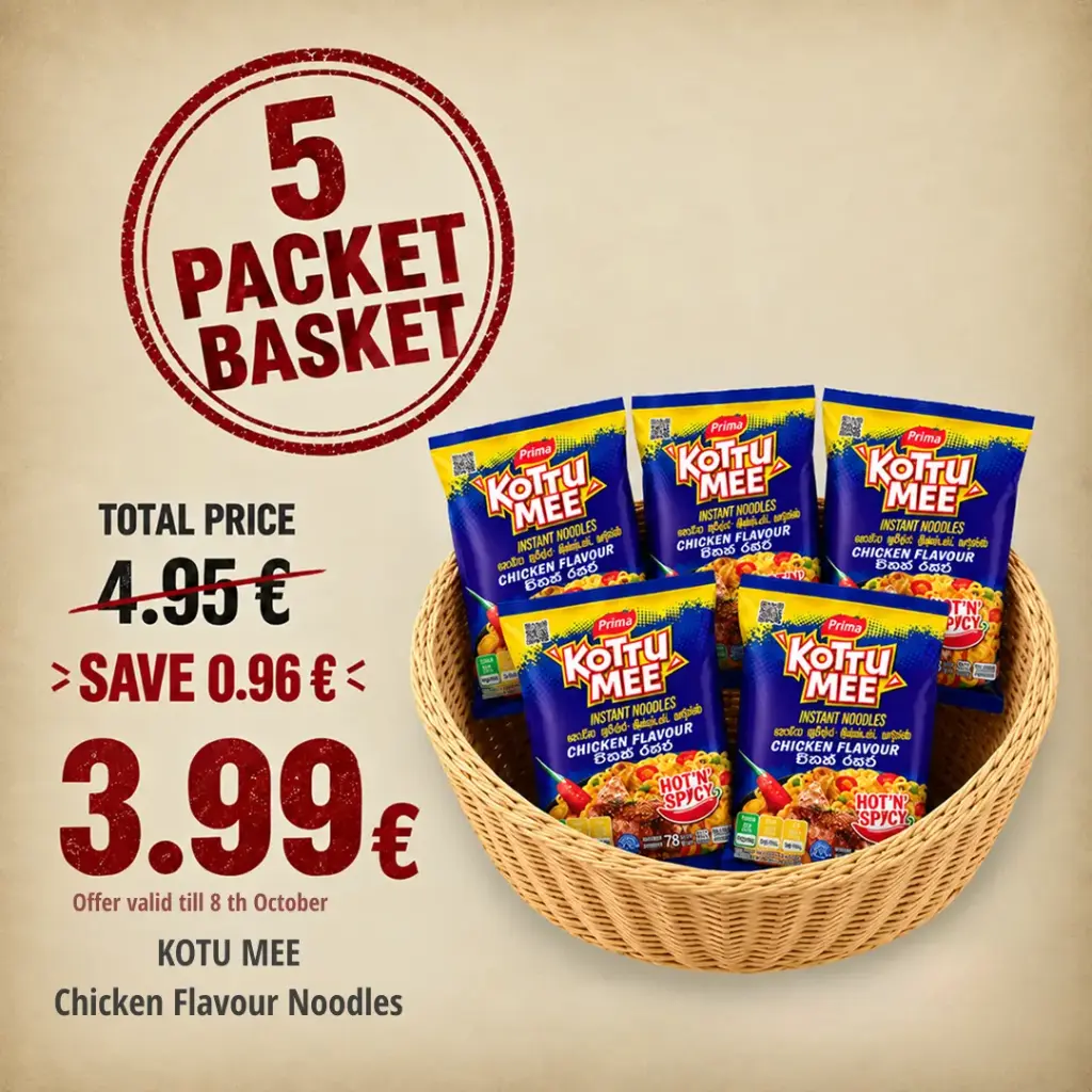 Kottu Mee Chicken Flavour Noodles Special Bundle – Limited Time Offer | Save €0.96 