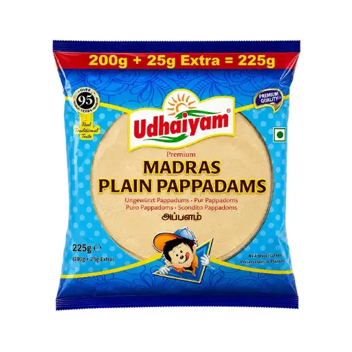 Udaiyam Madras Papadam 225g | මැද්රාස් පපඩම්