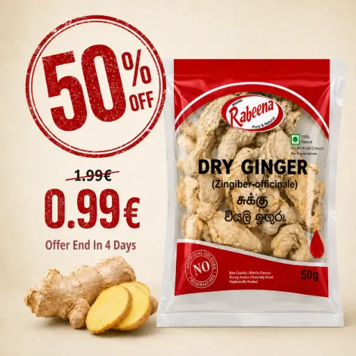 Rabeena Dried Ginger 50g | වේළුණු ඉඟුරු – 50% OFF