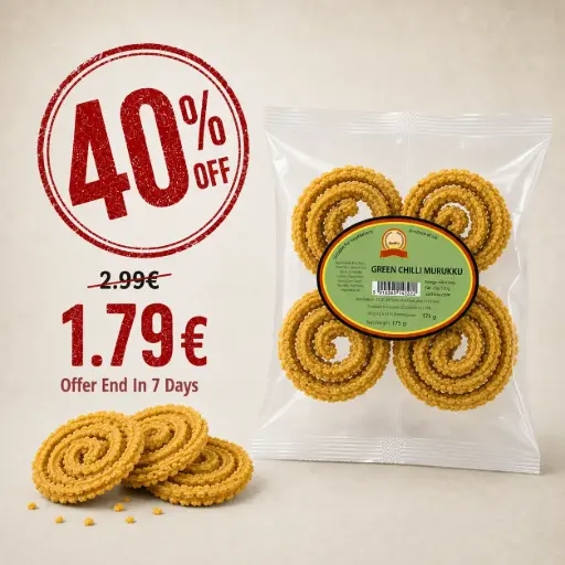 Annam Green Chilli Murukku 175g | Würzig-scharfer Murukku – 40% OFF