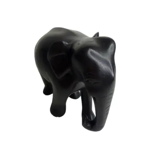 Black Hand-Carved Wooden Elephant 6cm | කළු අතින් කැටයම් කළ ලී අලියා
