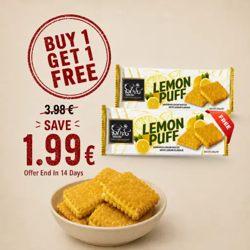Hiruni Lemon Puff 200g | BUY 1 GET 1 FREE – Zitronen-Creme Kekse